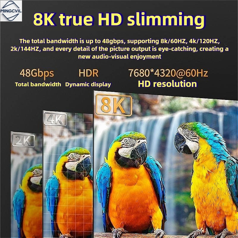HDMI 2.1 Cable 8K 60Hz 4K 120Hz Ultra High Speed 48Gbps HDR TV PC 1-5M