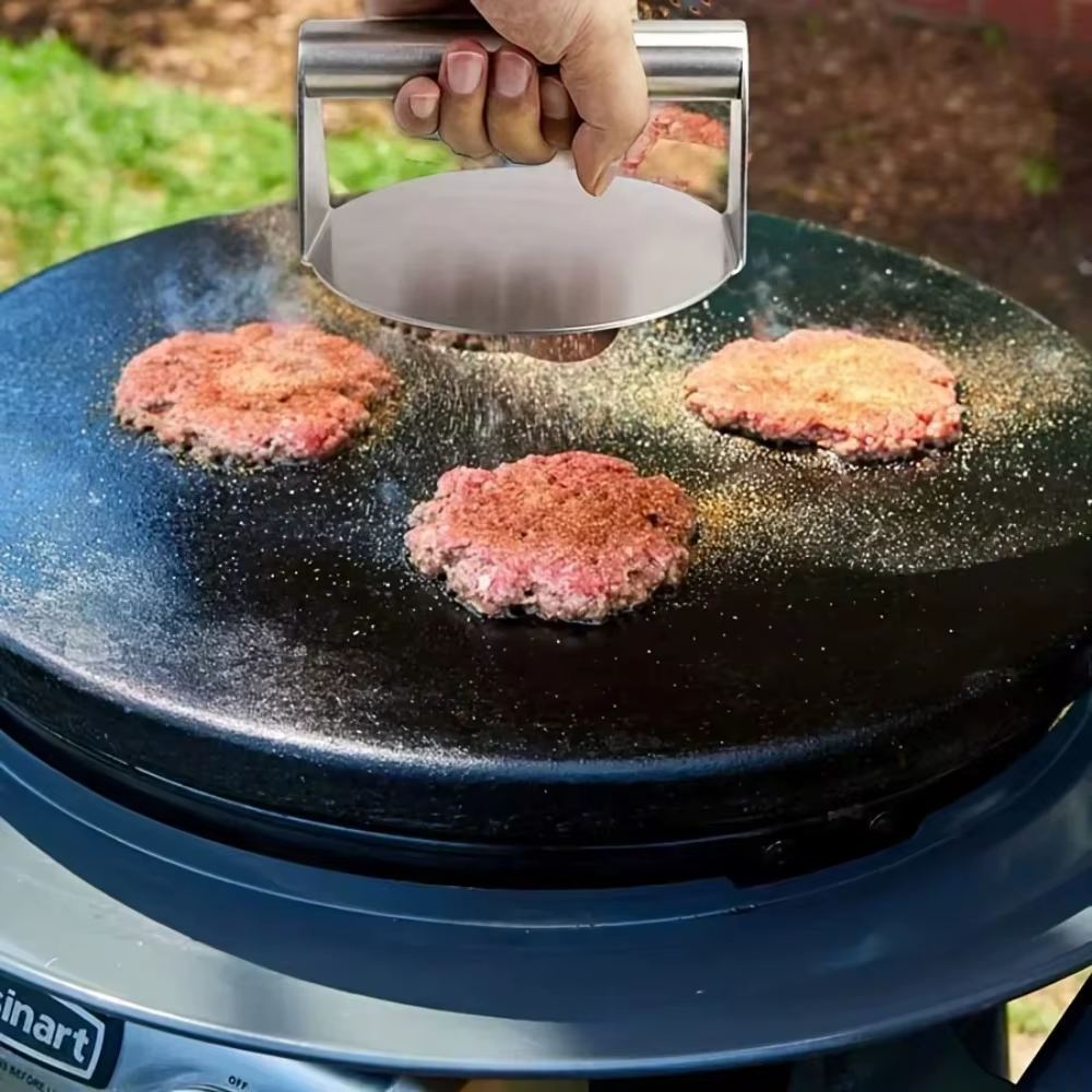 Purease Stainless Steel Smash Burger Press – Heavy Duty BBQ Patty Maker