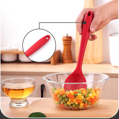 2PCS Silicone Cooking Spoon Set Long Handle Heat Resistant Kitchen Utensils