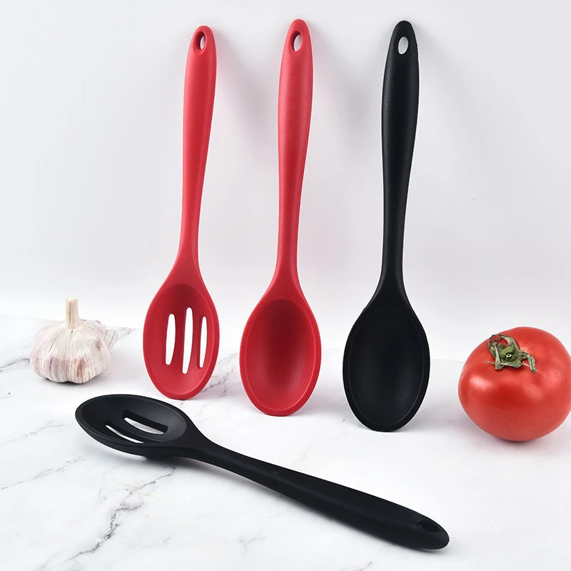 2PCS Silicone Cooking Spoon Set Long Handle Heat Resistant Kitchen Utensils