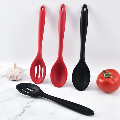 2PCS Silicone Cooking Spoon Set Long Handle Heat Resistant Kitchen Utensils