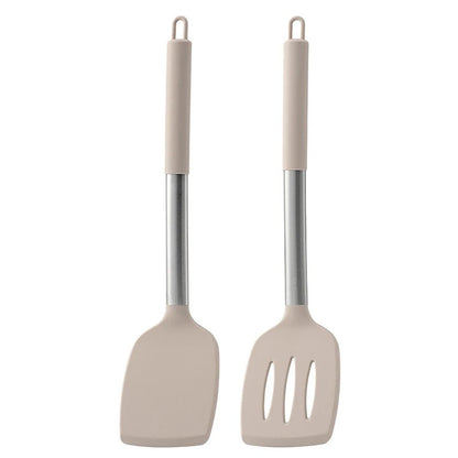 2PCS Silicone Spatula Set Stir Fry Turner Steak Flipper Kitchen Cooking Utensils