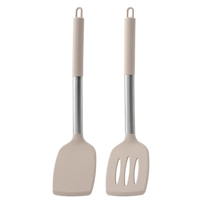 2PCS Silicone Spatula Set Stir Fry Turner Steak Flipper Kitchen Cooking Utensils
