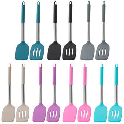 2PCS Silicone Spatula Set Stir Fry Turner Steak Flipper Kitchen Cooking Utensils