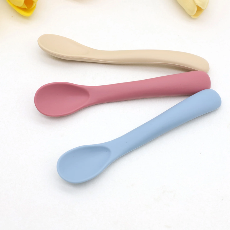 Purease Baby Silicone Feeding Spoons – Soft Tip Weaning Spoon Set (3 Pack)