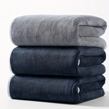 3 Pack Large Coral Velvet Bath Towels 70x140cm Soft Absorbent Quick Dry Bathroom