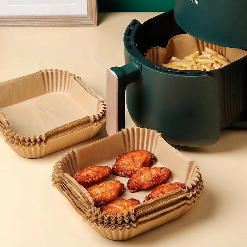 Purease Air Fryer Paper Liners – 50PCS Non-Stick Disposable Parchment Sheets