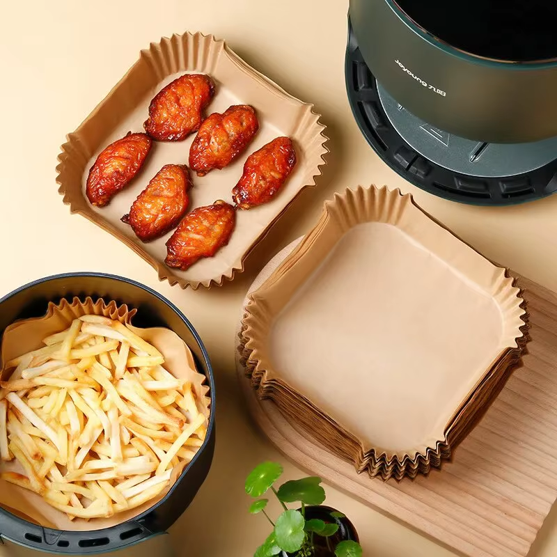 Purease Air Fryer Paper Liners – 50PCS Non-Stick Disposable Parchment Sheets