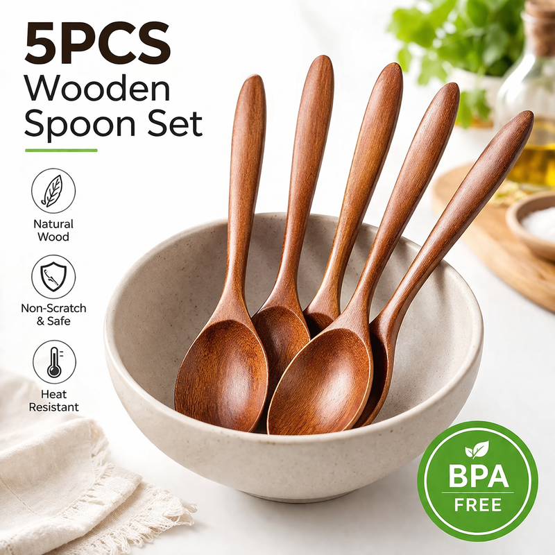Purease Small Wooden Spoons Set – BPA Free Coffee Tea Dessert Spoons