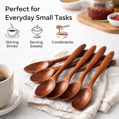 Purease Small Wooden Spoons Set – BPA Free Coffee Tea Dessert Spoons