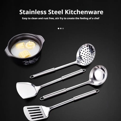 5-piece stainless steel kitchen utensil set including spatula, spoon, and ladle – Purease