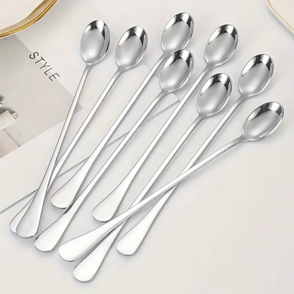 5-piece stainless steel long handle spoon set for tea, coffee and ice cream stirring – Purease