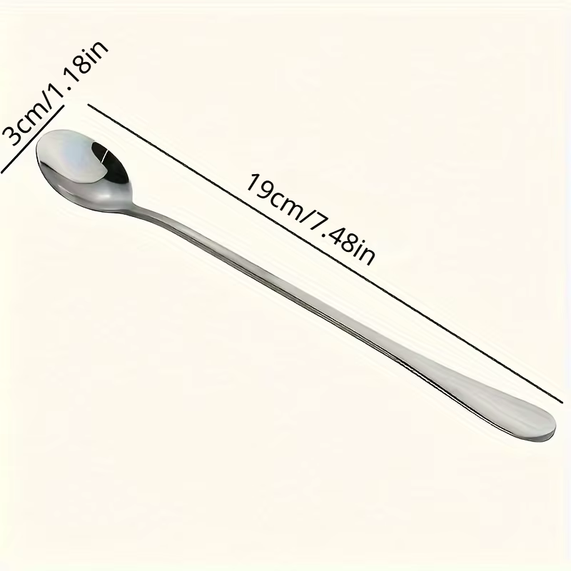 5-piece stainless steel long handle spoon set for tea, coffee and ice cream stirring – Purease