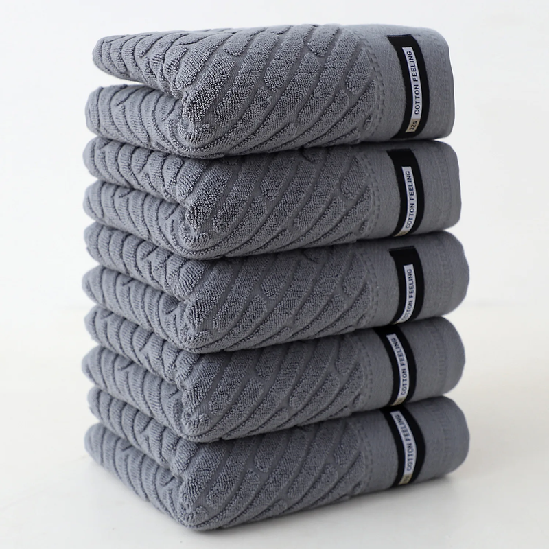 5 Pack Cotton Towel Set Soft Absorbent Face Hand Bath Towels Home Travel