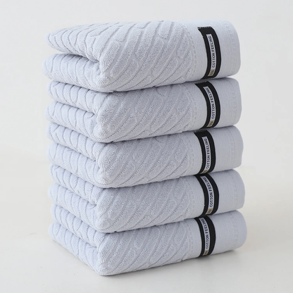 5 Pack Cotton Towel Set Soft Absorbent Face Hand Bath Towels Home Travel