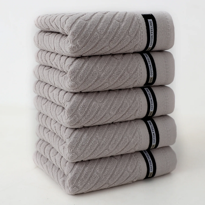 5 Pack Cotton Towel Set Soft Absorbent Face Hand Bath Towels Home Travel