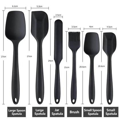 Purease 6-Piece Silicone Spatula Set – Non-Stick Cooking & Baking Utensils
