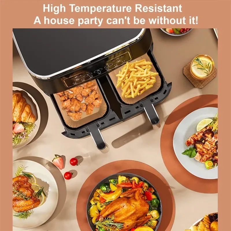 Non-stick disposable air fryer parchment paper liners in round and square shapes – Purease