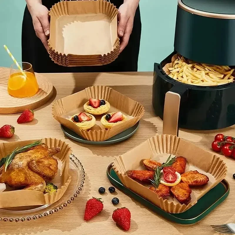 Non-stick disposable air fryer parchment paper liners in round and square shapes – Purease