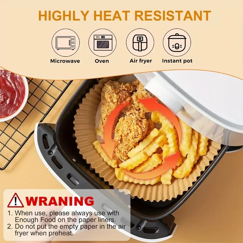 Non-stick disposable air fryer parchment paper liners in round and square shapes – Purease