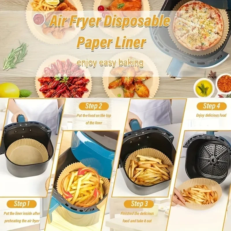 Non-stick disposable air fryer parchment paper liners in round and square shapes – Purease