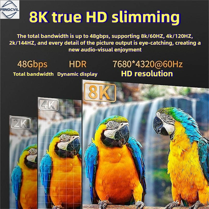 HDMI 2.1 Cable 8K 60Hz 4K 120Hz Ultra High Speed 48Gbps HDR TV PC 1-5M