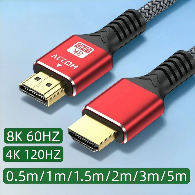 HDMI 2.1 Cable 8K 60Hz 4K 120Hz Ultra High Speed 48Gbps HDR TV PC 1-5M