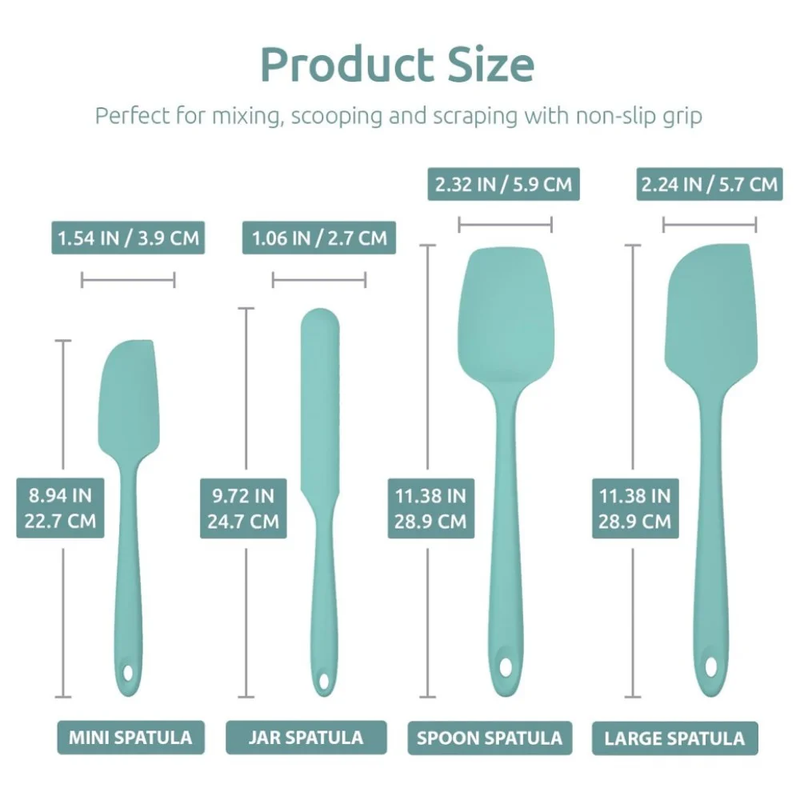 Silicone spatula set heat resistant to 600°F, non-stick safe kitchen and baking utensils – Purease