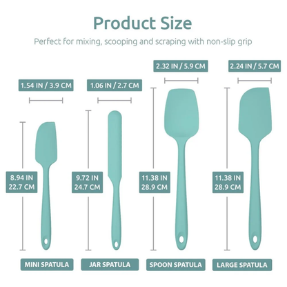 Silicone spatula set heat resistant to 600°F, non-stick safe kitchen and baking utensils – Purease