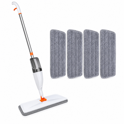 Purease Spray Mop with Microfiber Pads – Wet & Dry Rotating Floor Cleaner