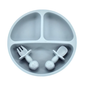Silicone Baby Plate Set with Spoon & Fork – BPA-Free Divided Toddler Feeding Tray