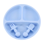 Silicone Baby Plate Set with Spoon & Fork – BPA-Free Divided Toddler Feeding Tray
