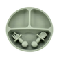 Silicone Baby Plate Set with Spoon & Fork – BPA-Free Divided Toddler Feeding Tray