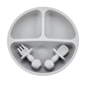 Silicone Baby Plate Set with Spoon & Fork – BPA-Free Divided Toddler Feeding Tray
