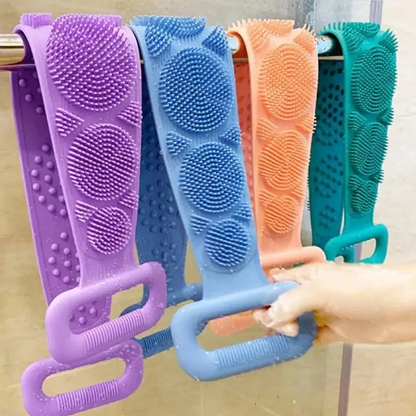 Silicone Back Scrubber Bath Body Shower Brush Exfoliating Massage Belt 60cm