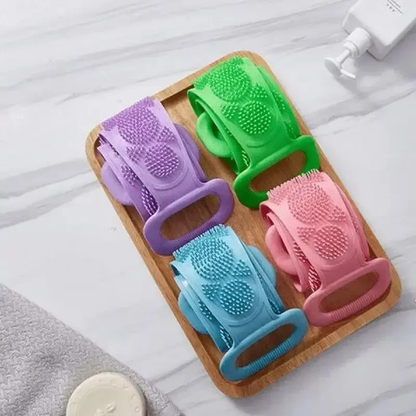 Silicone Back Scrubber Bath Body Shower Brush Exfoliating Massage Belt 60cm
