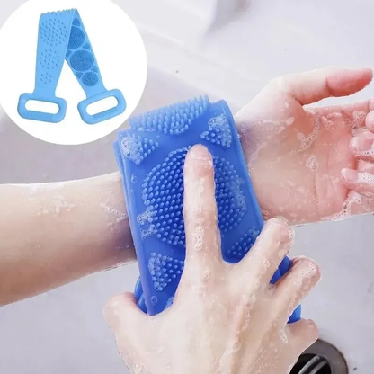 Silicone Back Scrubber Bath Body Shower Brush Exfoliating Massage Belt 60cm