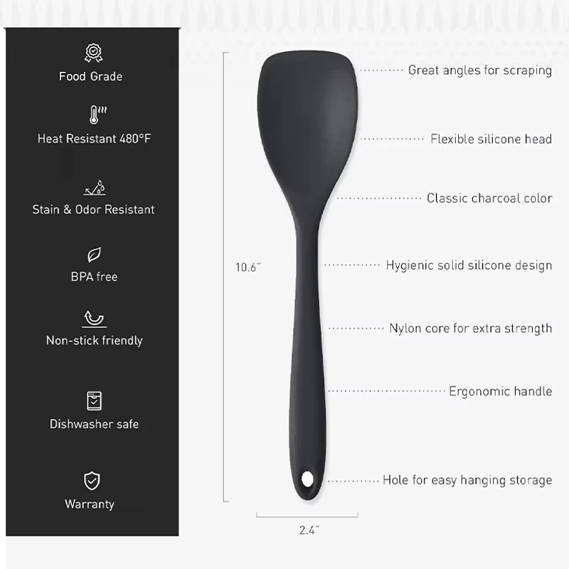 Purease Silicone Spoon Spatula – Heat Resistant Non-Stick Kitchen Tool