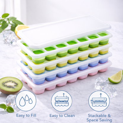 Silicone Ice Cube Tray – 14 Grid Large Square Ice Maker Mould