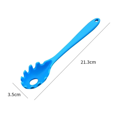 Silicone pasta noodle colander spoon with long handle for spaghetti scooping and straining – Purease