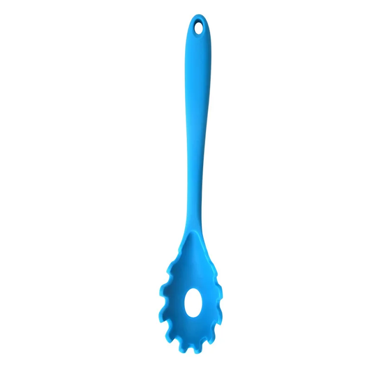 Silicone pasta noodle colander spoon with long handle for spaghetti scooping and straining – Purease