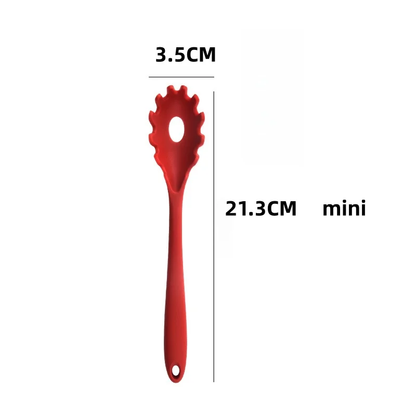 Silicone pasta noodle colander spoon with long handle for spaghetti scooping and straining – Purease