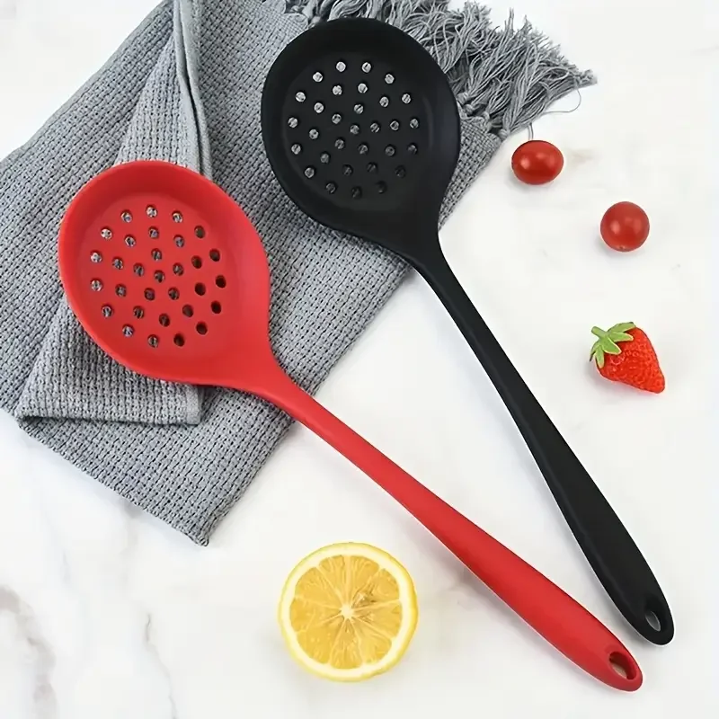 Purease Silicone Slotted Spoon – Heat Resistant Non-Stick Skimmer