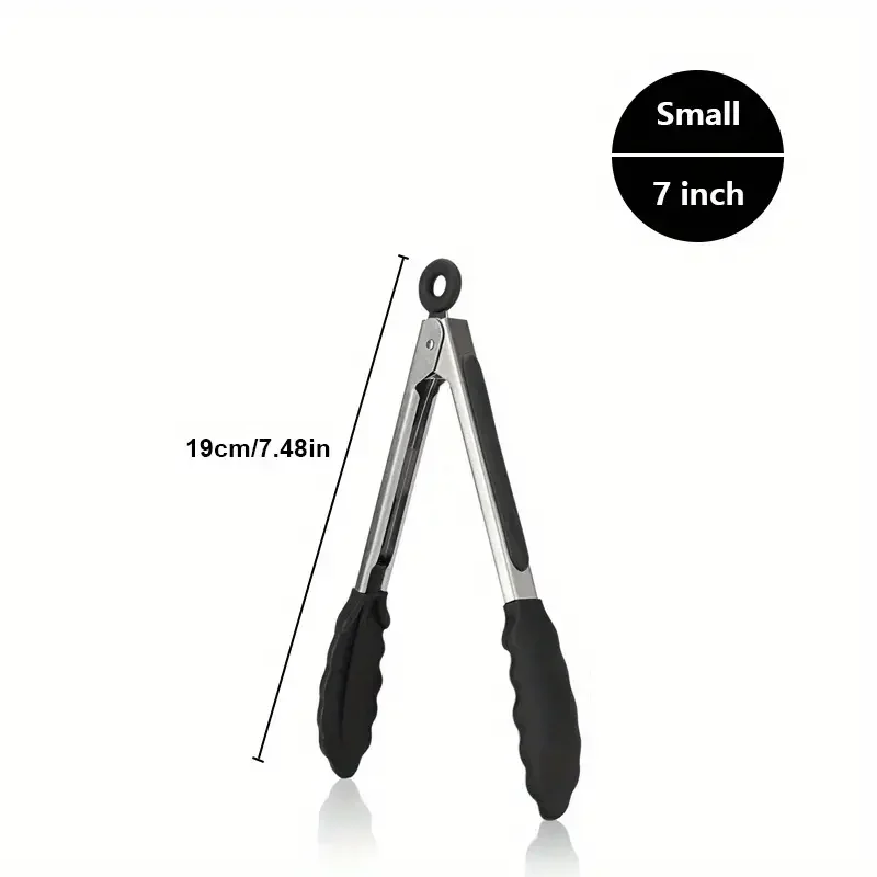 Stainless steel kitchen tongs with silicone tips, heat resistant locking design for cooking and BBQ – Purease