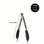 Stainless steel kitchen tongs with silicone tips, heat resistant locking design for cooking and BBQ – Purease