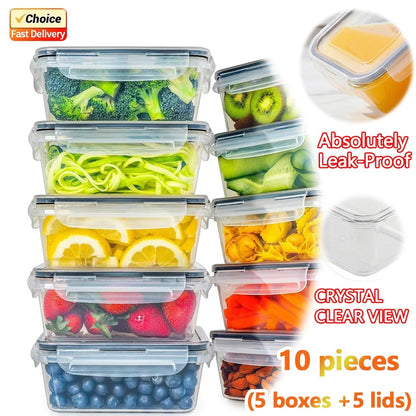 Clear Food Storage Containers Set – Airtight, Leakproof & Microwave Safe