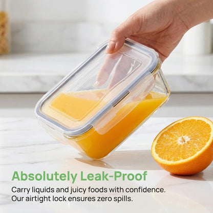 Clear Food Storage Containers Set – Airtight, Leakproof & Microwave Safe