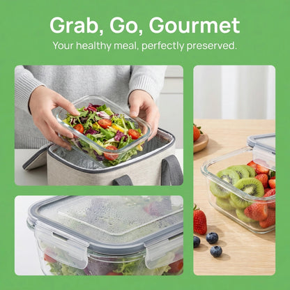 Clear Food Storage Containers Set – Airtight, Leakproof & Microwave Safe