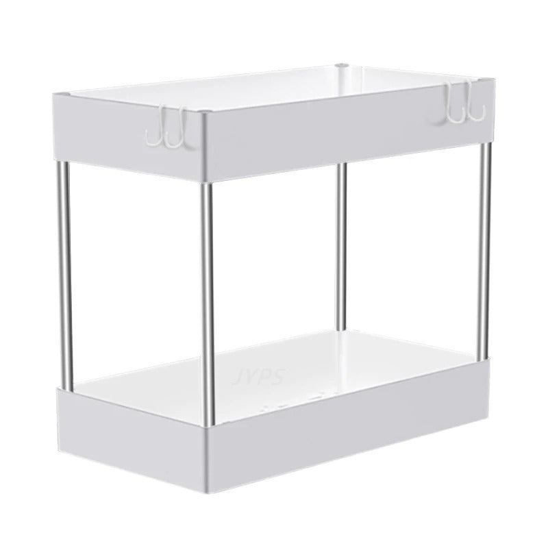 2 Tier Under Sink Storage Organiser – Kitchen & Bathroom Cabinet Rack